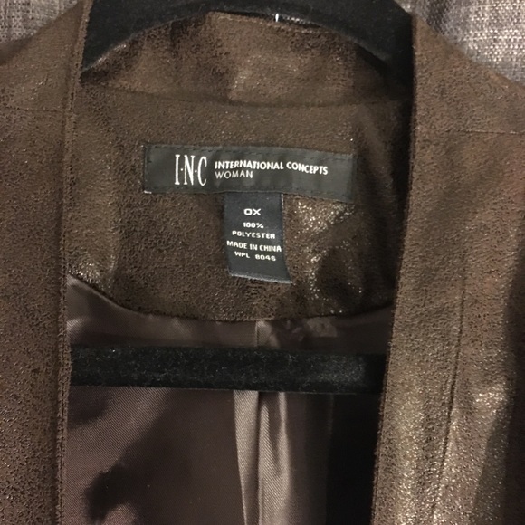 INC Brown HighLow Jacket - Picture 2 of 4